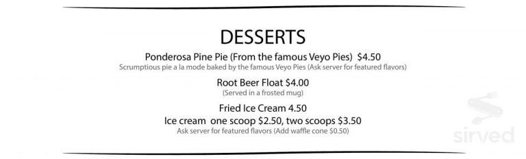 Brandin' Iron Steakhouse menu in Pine Valley, Utah, USA